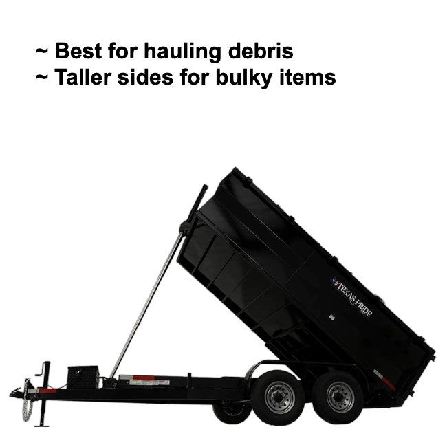 Dump Trailer: 7' x 16' x 3' hover