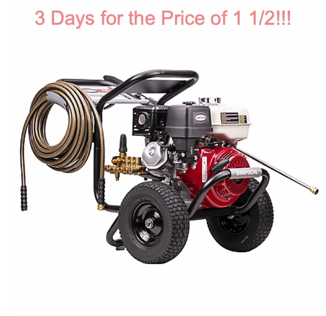 Pressure Washer 4000 PSI - Weekend Special